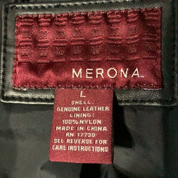 Women’s Merona Genuine Leather Jacket Size Large very good condition - Picture 3 of 4